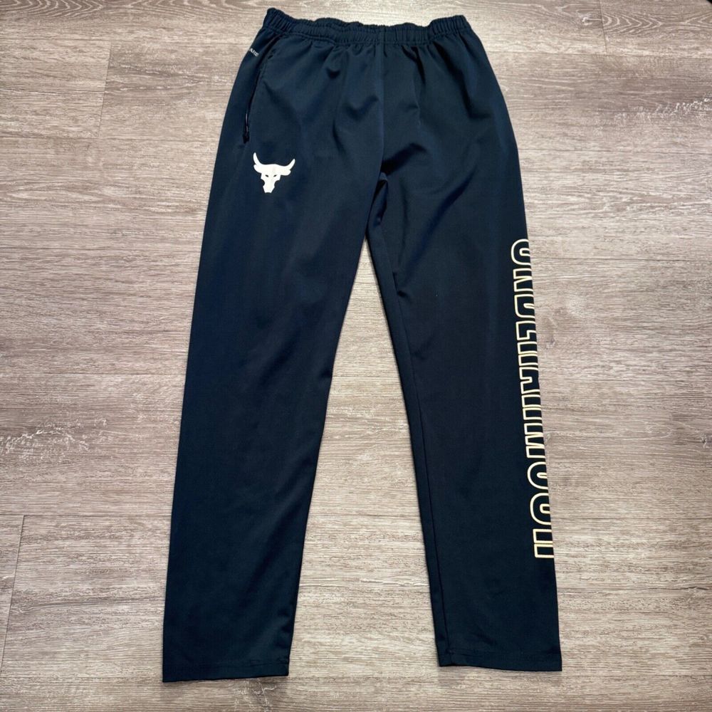Under Armour Black Track Pants with White Logo
